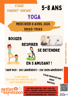 Stage YOGA enfant-parent AVR @ carré des jalles